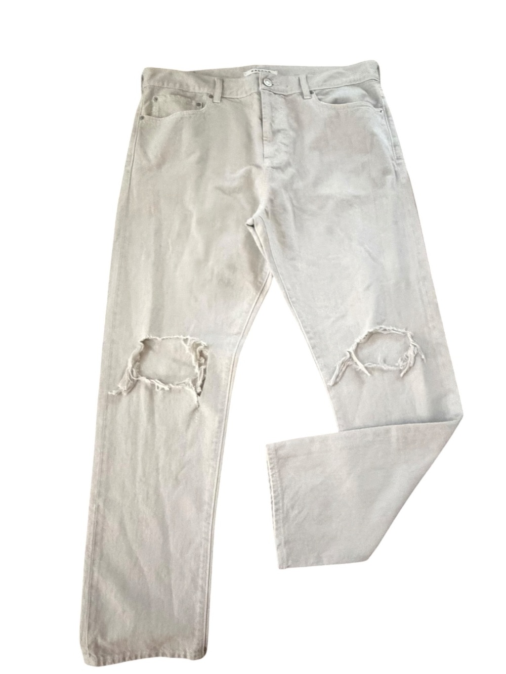 PacSun Light Gray Straight Leg Distressed Jeans